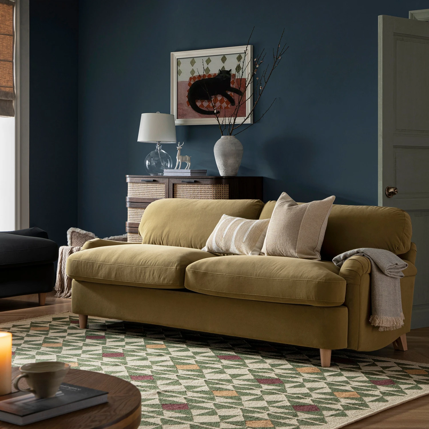 Daphnis Fudge Velvet Sofa Bed, Large 3-Seater 2 Daphnis Fudge Velvet Sofa Bed, Large 3-Seater - Image 2