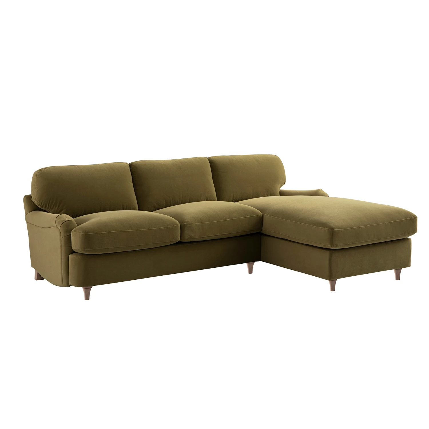 Daphnis Fudge Velvet Sofa Bed, Grande Chaise Right Hand Facing 1 Daphnis Fudge Velvet Sofa Bed, Grande Chaise Right Hand Facing