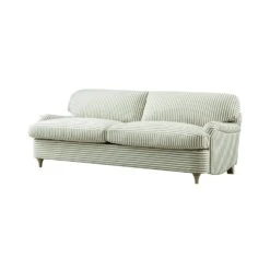 Daphnis Green Striped Linen Blend Sofa Bed, Large 3-Seater -Daals Store GCSF 2603 GREEN STRIPE 3ST WB3