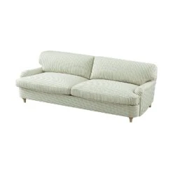 Daphnis Green Striped Linen Blend Sofa Bed, Large 3-Seater -Daals Store GCSF 2603 GREEN STRIPE 3ST WB5