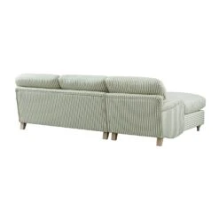 Daphnis Green Striped Linen Blend Sofa Bed, Grande Chaise Left Hand Facing 14 Daphnis Green Striped Linen Blend Sofa Bed, Grande Chaise Left Hand Facing -Daals Store GCSF 2603 GREEN STRIPE LEFT WB4