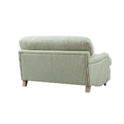 Daphnis Green Striped Linen Blend Fabric Sofa Bed, Loveseat -Daals Store GCSF 2603 GREEN STRIPE LOVESEAT WB5