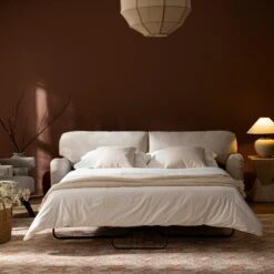 Daphnis Oatmeal Fabric Sofa Bed, Large 3-Seater -Daals Store GCSF 2603 OAT FAB 3ST scene2