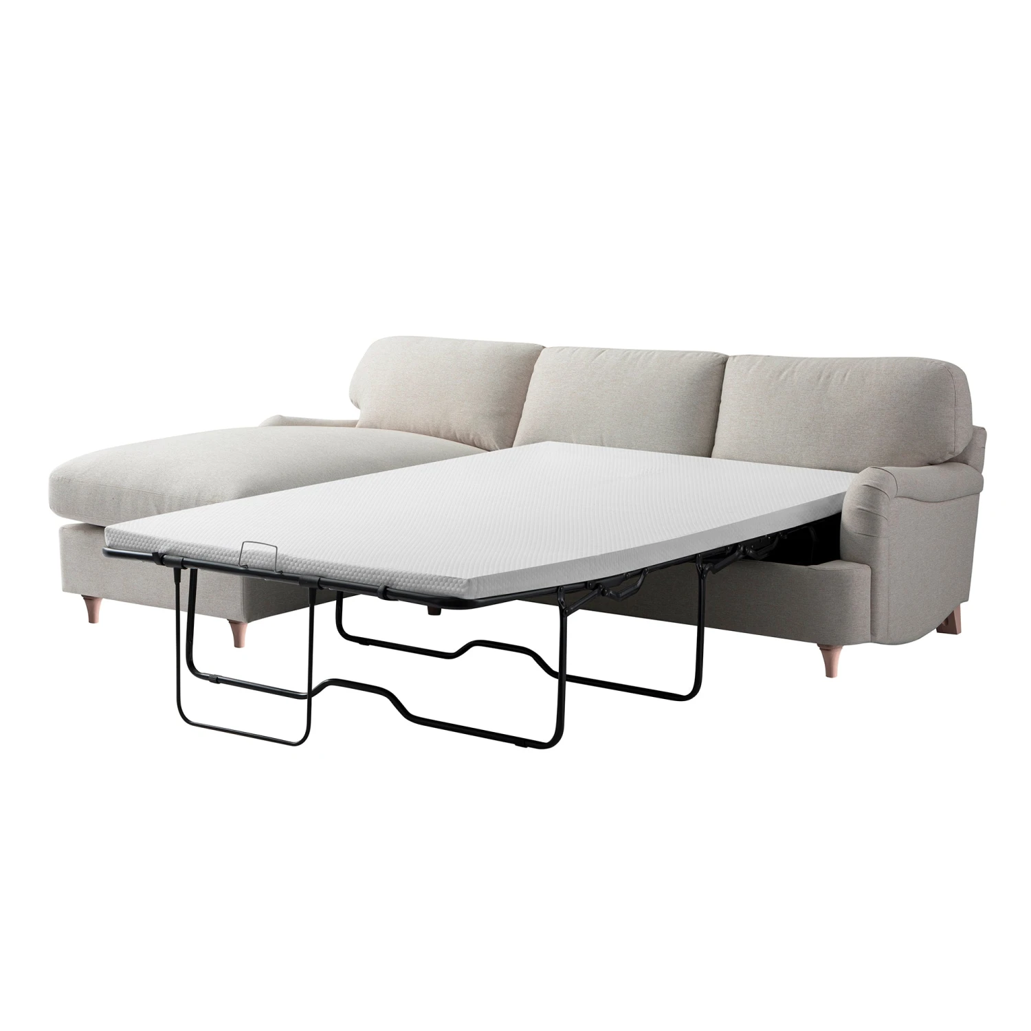 Daphnis Oatmeal Fabric Sofa Bed, Grande Chaise Left Hand Facing 9 Daphnis Oatmeal Fabric Sofa Bed, Grande Chaise Left Hand Facing - Image 9