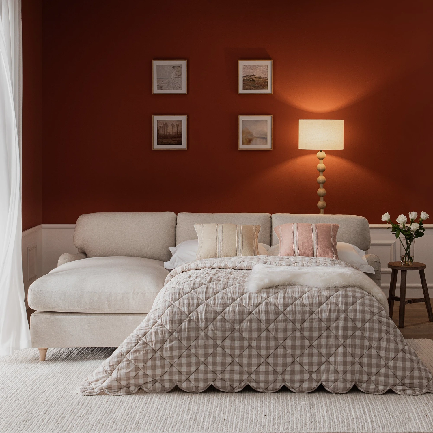 Daphnis Oatmeal Fabric Sofa Bed, Grande Chaise Left Hand Facing 3 Daphnis Oatmeal Fabric Sofa Bed, Grande Chaise Left Hand Facing - Image 3