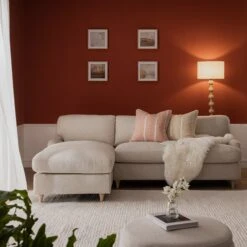 Daphnis Oatmeal Fabric Sofa Bed, Grande Chaise Left Hand Facing 16 Daphnis Oatmeal Fabric Sofa Bed, Grande Chaise Left Hand Facing -Daals Store GCSF 2603 OAT FAB LEFT scene3