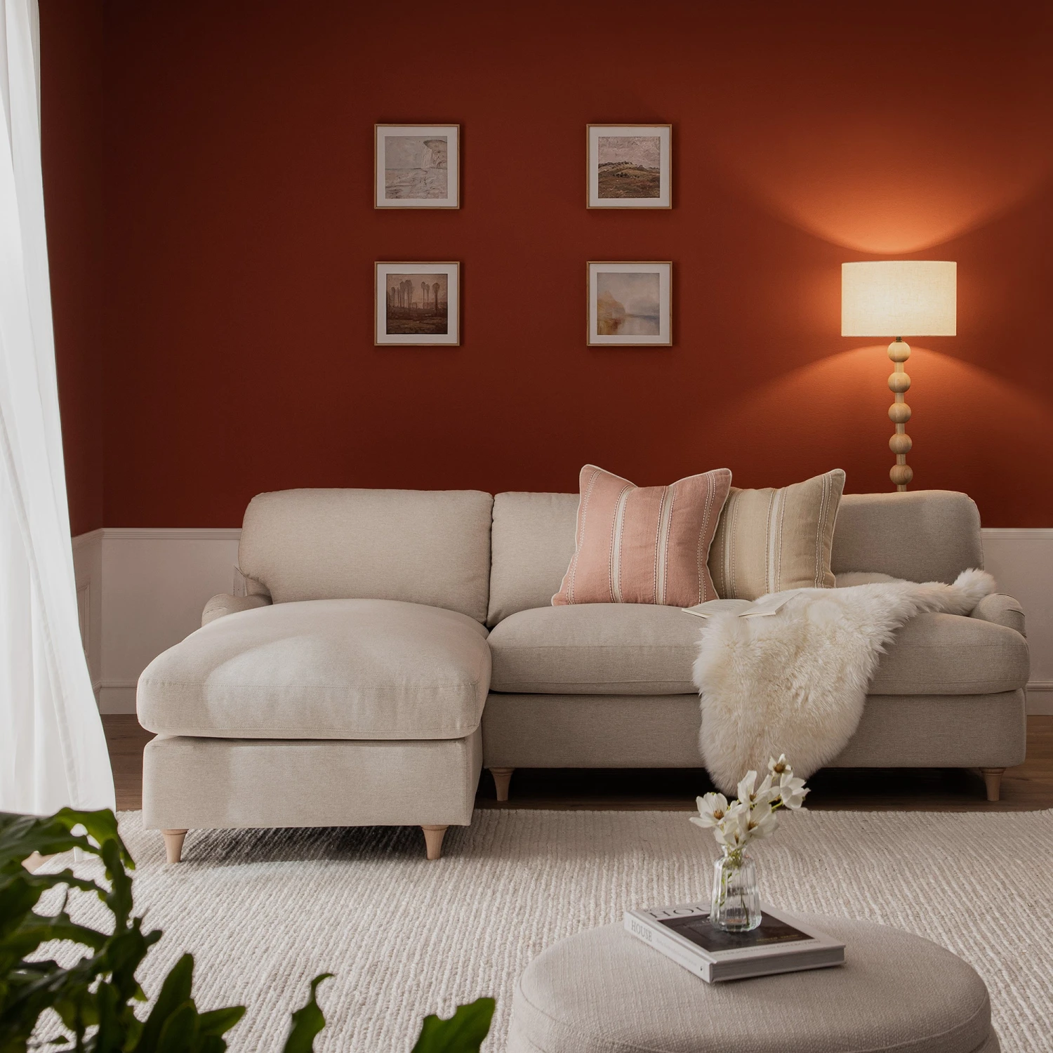 Daphnis Oatmeal Fabric Sofa Bed, Grande Chaise Left Hand Facing 4 Daphnis Oatmeal Fabric Sofa Bed, Grande Chaise Left Hand Facing - Image 4