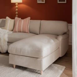 Daphnis Oatmeal Fabric Sofa Bed, Grande Chaise Right Hand Facing -Daals Store GCSF 2603 OAT FAB RIGHT scene4