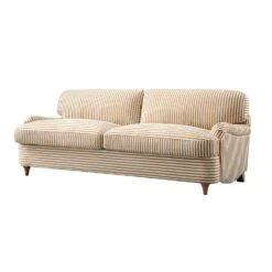 Daphnis Ochre Striped Linen Blend Sofa Bed, Large 3-Seater -Daals Store GCSF 2603 OCHRE STRIPE 3ST WB3