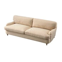 Daphnis Ochre Striped Linen Blend Sofa Bed, Large 3-Seater -Daals Store GCSF 2603 OCHRE STRIPE 3ST WB4