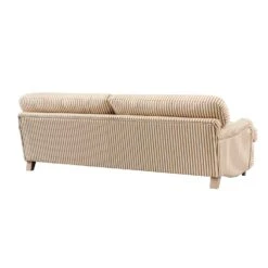 Daphnis Ochre Striped Linen Blend Sofa Bed, Large 3-Seater -Daals Store GCSF 2603 OCHRE STRIPE 3ST WB6