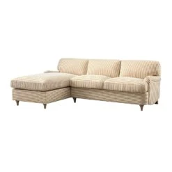 Daphnis Ochre Striped Linen Blend Sofa Bed, Grande Chaise Left Hand Facing 13 Daphnis Ochre Striped Linen Blend Sofa Bed, Grande Chaise Left Hand Facing -Daals Store GCSF 2603 OCHRE STRIPE LEFT WB3