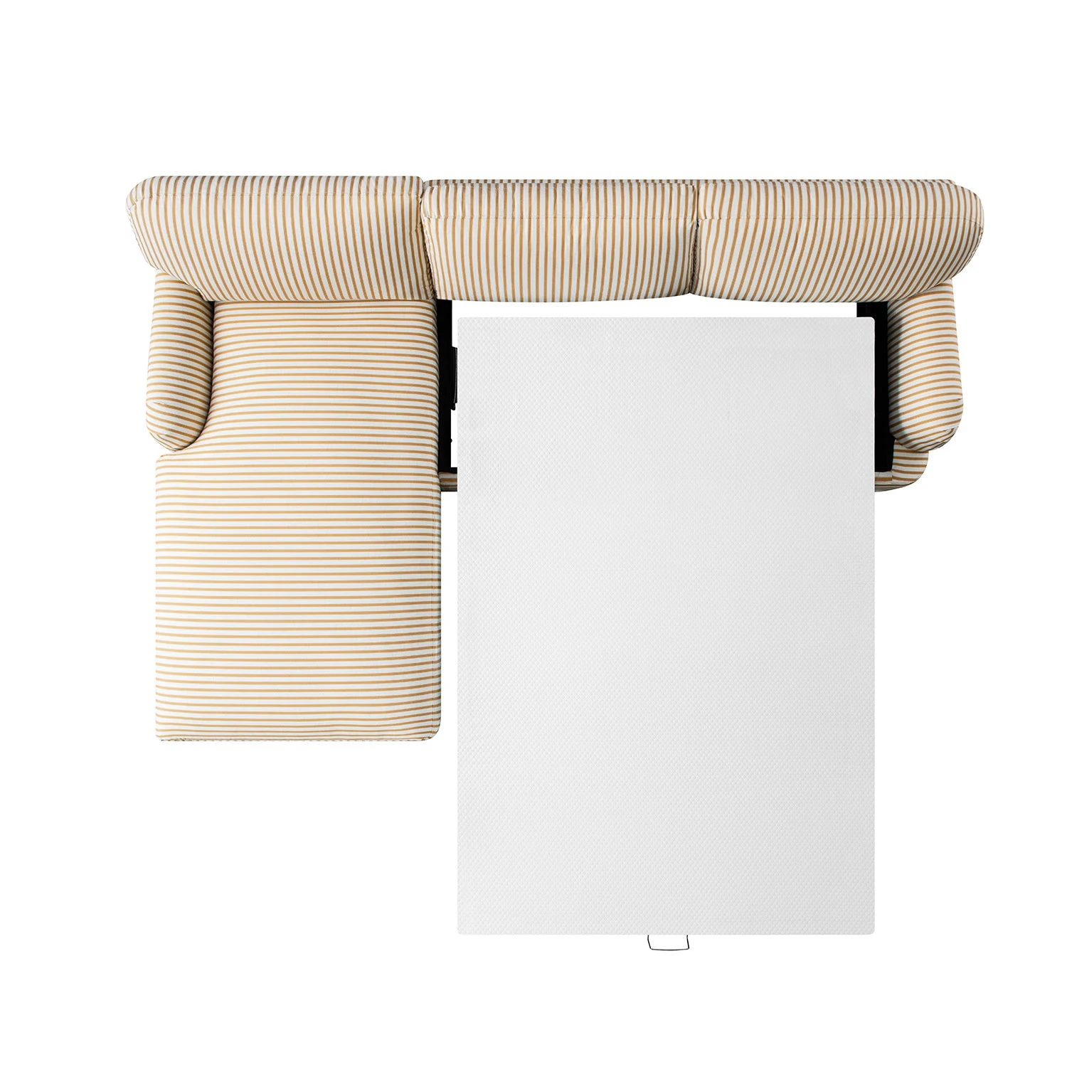 Daphnis Ochre Striped Linen Blend Sofa Bed, Grande Chaise Left Hand Facing 7 Daphnis Ochre Striped Linen Blend Sofa Bed, Grande Chaise Left Hand Facing - Image 7