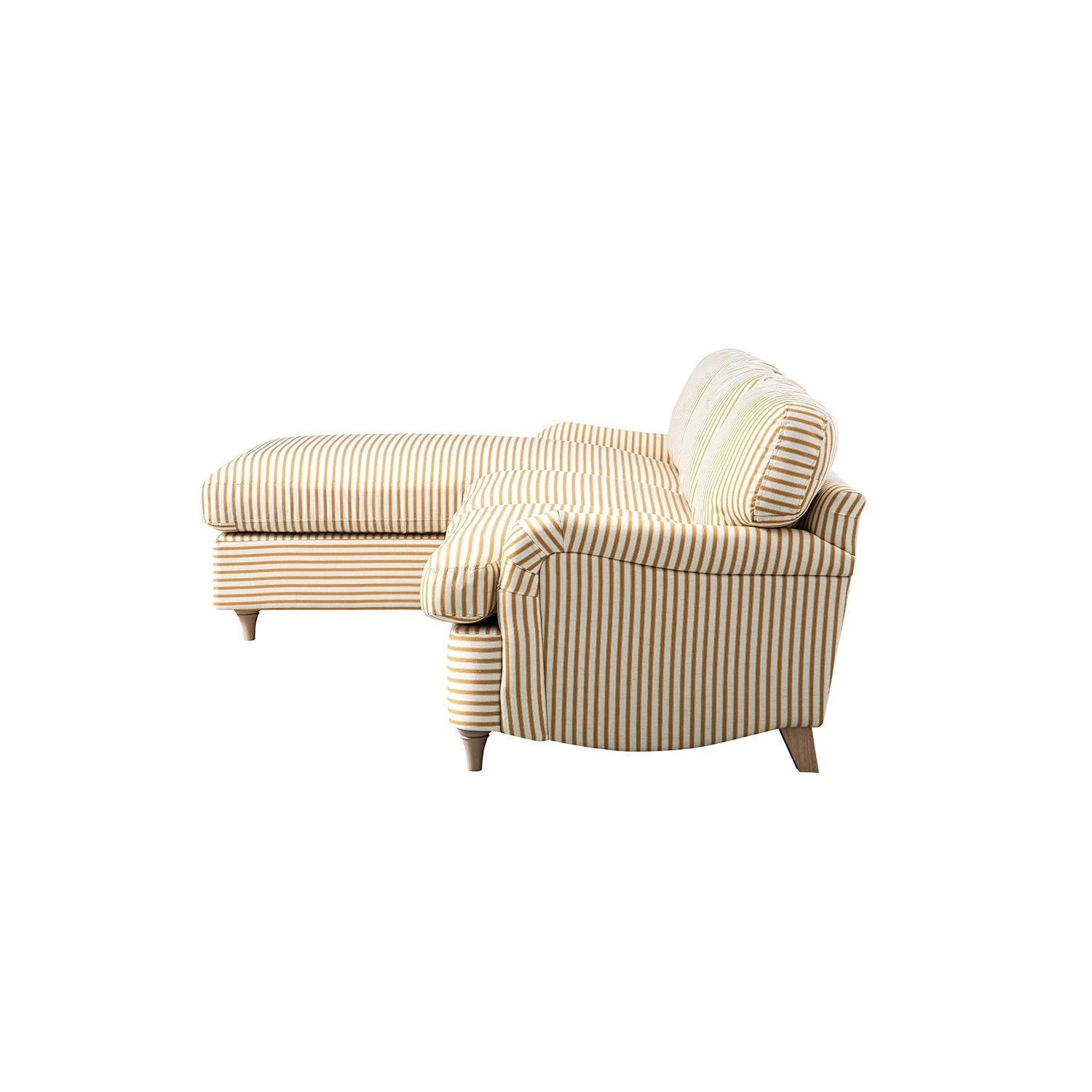 Daphnis Ochre Striped Linen Blend Sofa Bed, Grande Chaise Left Hand Facing 8 Daphnis Ochre Striped Linen Blend Sofa Bed, Grande Chaise Left Hand Facing - Image 8