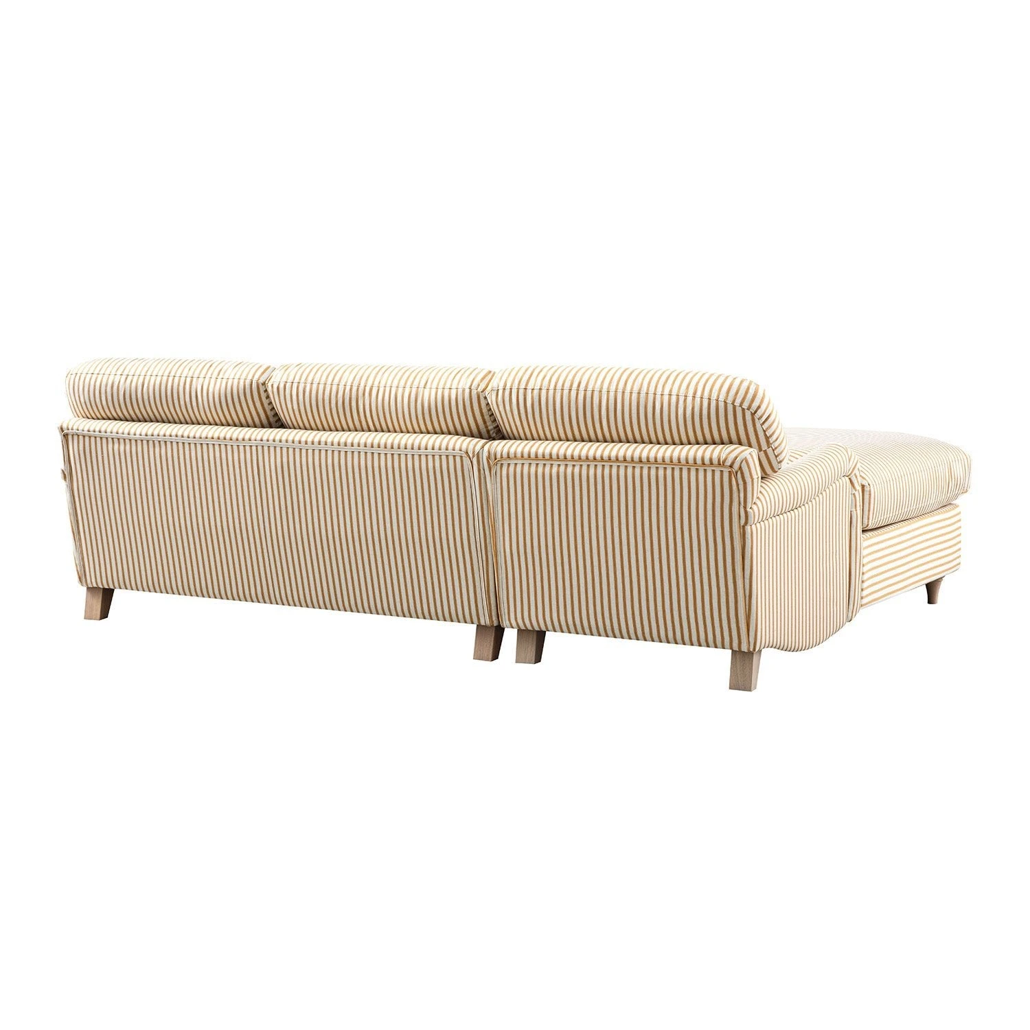 Daphnis Ochre Striped Linen Blend Sofa Bed, Grande Chaise Left Hand Facing 9 Daphnis Ochre Striped Linen Blend Sofa Bed, Grande Chaise Left Hand Facing - Image 9