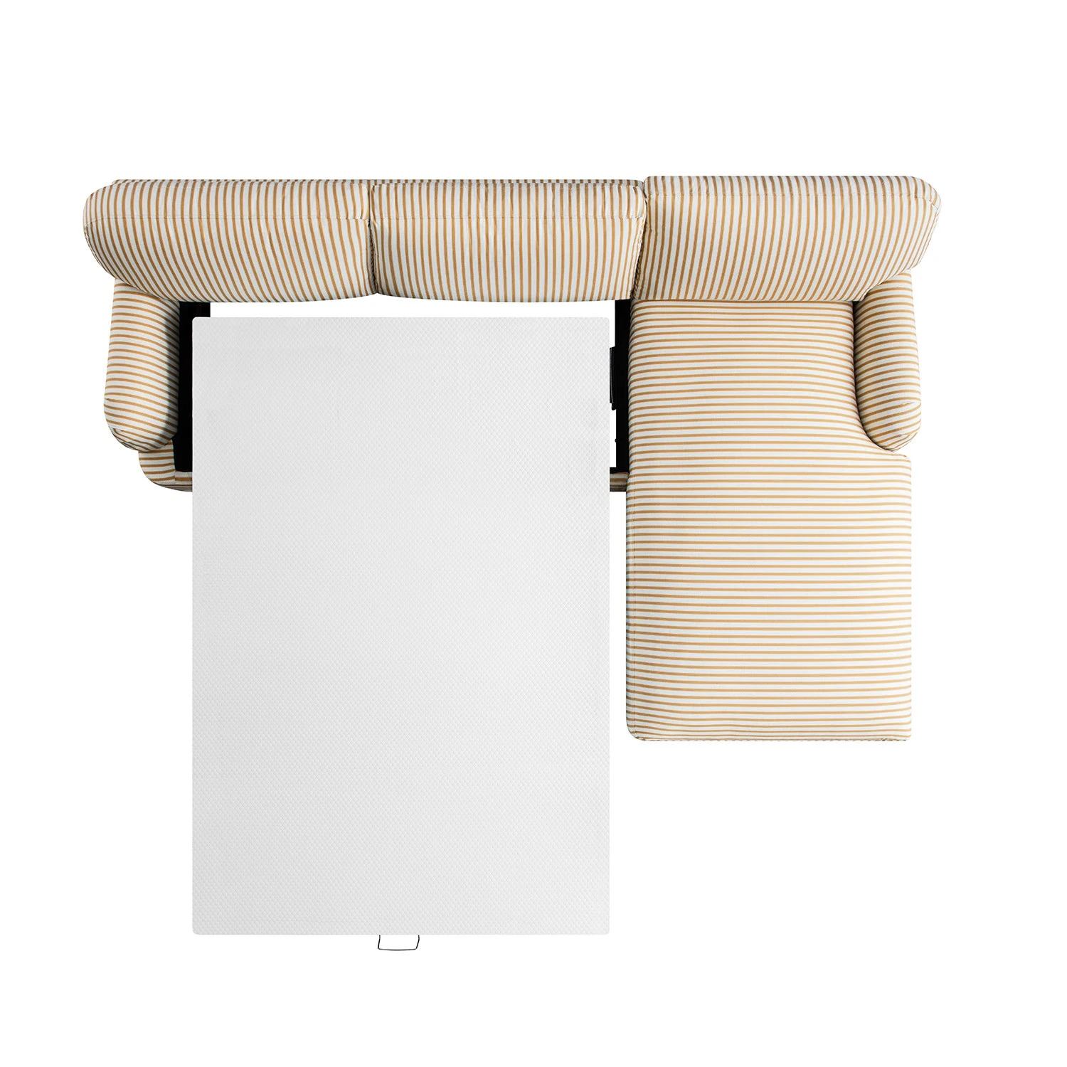 Daphnis Ochre Striped Linen Blend Sofa Bed, Grande Chaise Right Hand Facing 9 Daphnis Ochre Striped Linen Blend Sofa Bed, Grande Chaise Right Hand Facing - Image 9