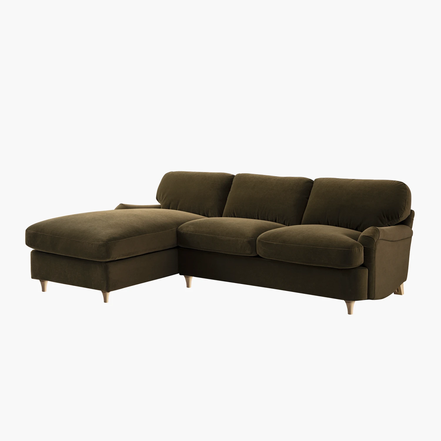 Daphnis Seaweed Velvet Sofa Bed, Grande Chaise Left Hand Facing 11 Daphnis Seaweed Velvet Sofa Bed, Grande Chaise Left Hand Facing - Image 11
