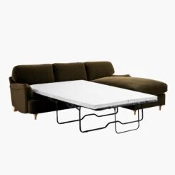 Daphnis Seaweed Velvet Sofa Bed, Grande Chaise Right Hand Facing -Daals Store GCSF 2603 SWEED VEL RIGHT WB2