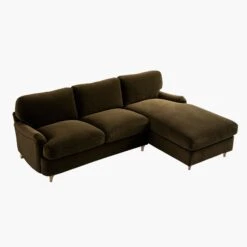 Daphnis Seaweed Velvet Sofa Bed, Grande Chaise Right Hand Facing -Daals Store GCSF 2603 SWEED VEL RIGHT WB5