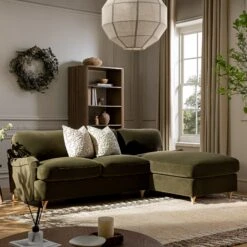 Daphnis Seaweed Velvet Sofa Bed, Grande Chaise Right Hand Facing -Daals Store GCSF 2603 SWEED VEL RIGHT scene2