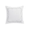 Adeline Moonshine Grey & White Floral Vine Embroidered Cotton Square Cushion -Daals Store HW CUSH ADELINE GREY WB1