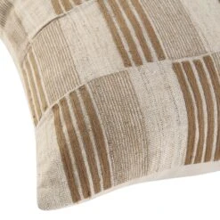 Boho Collection Alder Neutral & Tan Geometric Chainstitch Cotton Cushion -Daals Store HW CUSH ALDER45 detail2