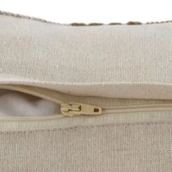 Boho Collection Alder Neutral & Tan Geometric Chainstitch Cotton Cushion -Daals Store HW CUSH ALDER45 detail3