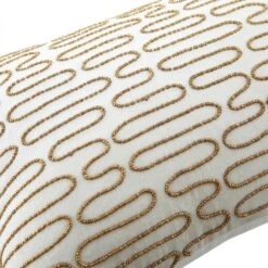 Allegra Pearl White Hand-Beaded Gold Velvet Cushion - Luxe Collection 30x50cm -Daals Store HW CUSH ALLEGRA30 detail2