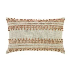 Aubrey Collection Terracotta French Knot Cotton Slub Decorative Cushion (35x50cm) -Daals Store HW CUSH AUBREYKNOT35 WB1