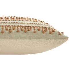 Aubrey Collection Terracotta French Knot Cotton Slub Decorative Cushion (35x50cm) -Daals Store HW CUSH AUBREYKNOT35 detail1