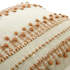 Aubrey Collection Terracotta French Knot Cotton Slub Decorative Cushion (35x50cm) -Daals Store HW CUSH AUBREYKNOT35 detail2