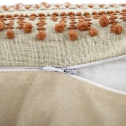 Aubrey Collection Terracotta French Knot Cotton Slub Decorative Cushion (35x50cm) -Daals Store HW CUSH AUBREYKNOT35 detail4
