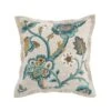 Flora & Fauna Hand Embroidered Azure Bloom Cushion -Daals Store HW CUSH AZUREBLOOM WB1