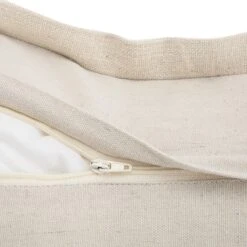 Flora & Fauna Azure Bloom Hand Embroidered Cushion – 50x50 Natural Cotton Slub with French Knots -Daals Store HW CUSH AZUREBLOOM detail5