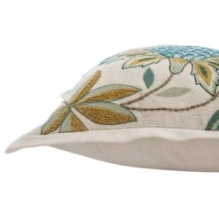 Flora & Fauna Hand Embroidered Azure Wonder Cushion β Cream & Blue Jacobean Floral Throw Pillow 22 Flora & Fauna Hand Embroidered Azure Wonder Cushion β Cream & Blue Jacobean Floral Throw Pillow -Daals Store HW CUSH AZUREWONDER detail5
