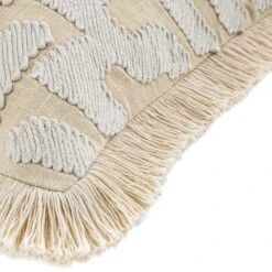 Baja Abstract Cream Fringe Cushion 9 Baja Abstract Cream Fringe Cushion -Daals Store HW CUSH BAJA CREAM CREAMFRINGE detail3