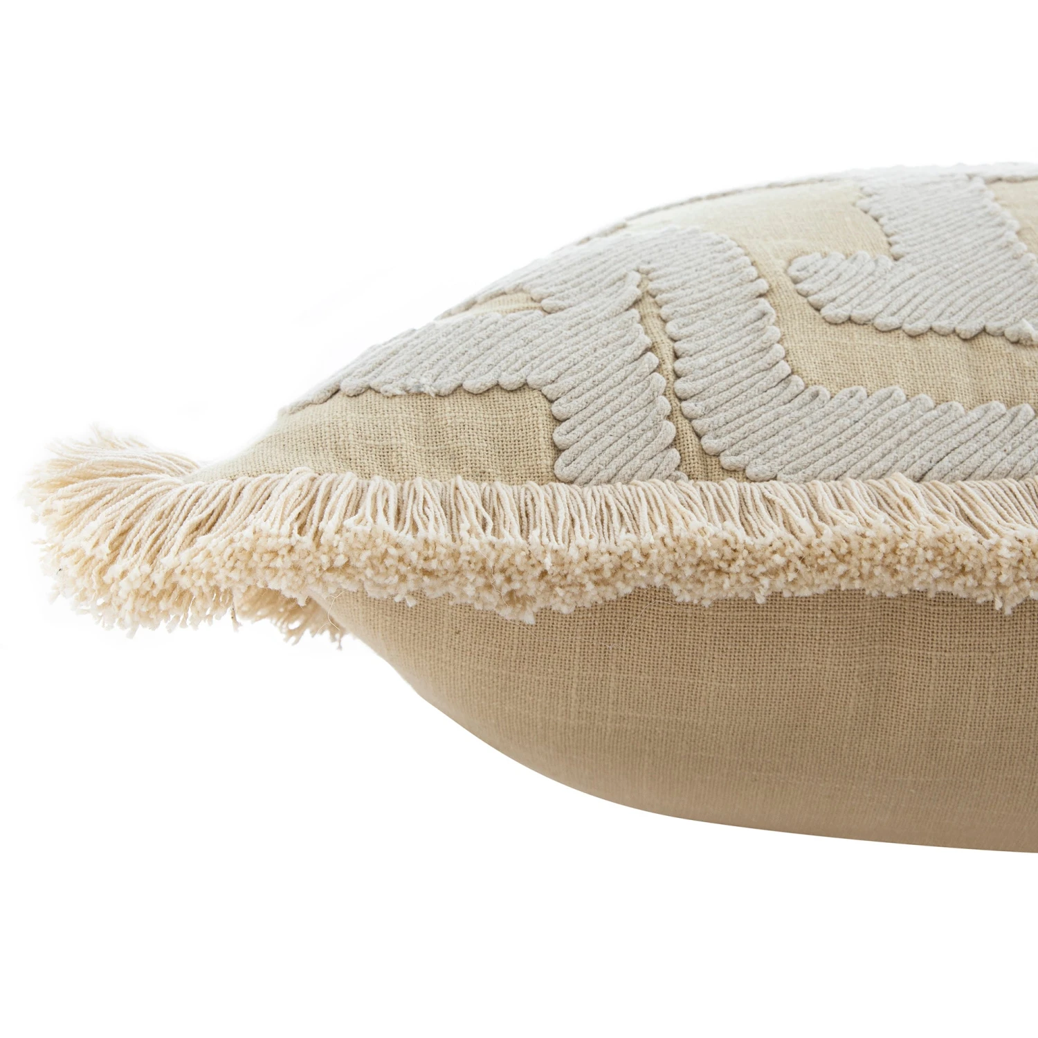 Baja Abstract Cream Fringe Cushion 5 Baja Abstract Cream Fringe Cushion - Image 5