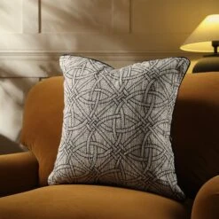 Baja Monochrome Illusion Embroidered Cushion -Daals Store HW CUSH BAJA ILLUSION45 scene1