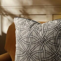 Baja Monochrome Illusion Embroidered Cushion -Daals Store HW CUSH BAJA ILLUSION45 scene2