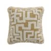 Baja Abstract Tan Fringe Cushion -Daals Store HW CUSH BAJA TAN CREAMFRINGE WB1