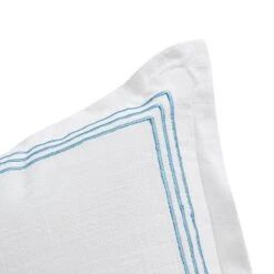 Belvedere Royal Blue Cord Embroidered Cotton Cushion -Daals Store HW CUSH BELVEDERE BLUE detail1