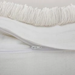 Bloomsbury Lattice Grey & Off-White Crewelwork Wool Embroidered Cushion β Luxury Fringed 50x50 Throw Pillow 9 Bloomsbury Lattice Grey & Off-White Crewelwork Wool Embroidered Cushion β Luxury Fringed 50x50 Throw Pillow -Daals Store HW CUSH BLOOMSBURY LATTICE detail4