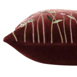 Botanica Collection Mulberry Velvet Hand Embroidered Floral Cushion - Pink Roses & Lilac Iris 10 Botanica Collection Mulberry Velvet Hand Embroidered Floral Cushion - Pink Roses & Lilac Iris -Daals Store HW CUSH BOTANICABERRY45 detail1