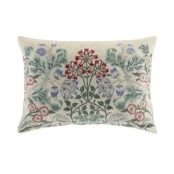 Botanica Pearl White Velvet Hand Embroidered Floral Lumbar Cushion 9 Botanica Pearl White Velvet Hand Embroidered Floral Lumbar Cushion -Daals Store HW CUSH BOTANICAWHITE35 WB1