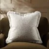 Kyra Cream White Bouclé Fringed Cushion 14 Kyra Cream White Bouclé Fringed Cushion -Daals Store HW CUSH BOUCLEWHITE50 main