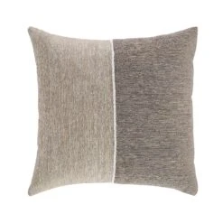 Bronte Collection Two-Tone Beige Chainstitch Cushion - Textured Chenille Square Decorative Pillow -Daals Store HW CUSH BRONTECHAIN45 WB2