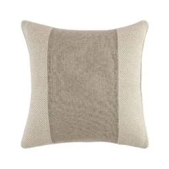 Bronte Collection Beige Cotton Patchwork Cushion – Natural Slub Textured Decorative Pillow -Daals Store HW CUSH BRONTEPATCH45 WB1