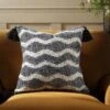 Indigo Collection Capri Navy Cord – Handmade Embroidered Cotton Tassel Cushion -Daals Store HW CUSH CAPRI45 main