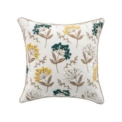 Country Collection Cow Parsley Embroidered Cotton Cushion 8 Country Collection Cow Parsley Embroidered Cotton Cushion -Daals Store HW CUSH COWPARSLEY WB1