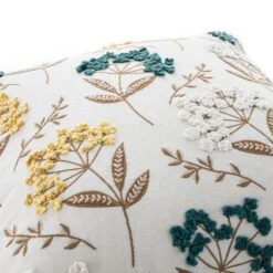 Country Collection Cow Parsley Embroidered Cotton Cushion 10 Country Collection Cow Parsley Embroidered Cotton Cushion -Daals Store HW CUSH COWPARSLEY detail2